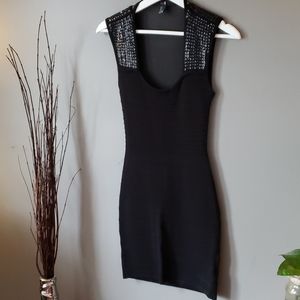 Sexy little black dress with mesh back